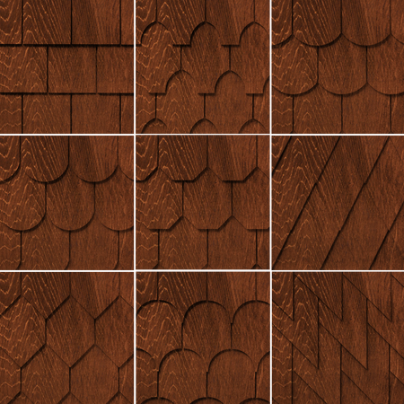 Maibec Genuine Wood Victorian Shingles in Nutmeg Brown-Nantucket-Square