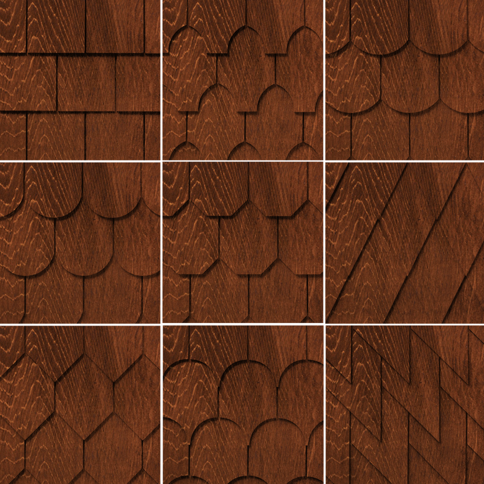 Maibec Genuine Wood Victorian Shingles in Nutmeg Brown-Nantucket-Square