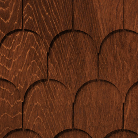 Maibec Genuine Wood Victorian Shingles in Nutmeg Brown-Nantucket-Rounded