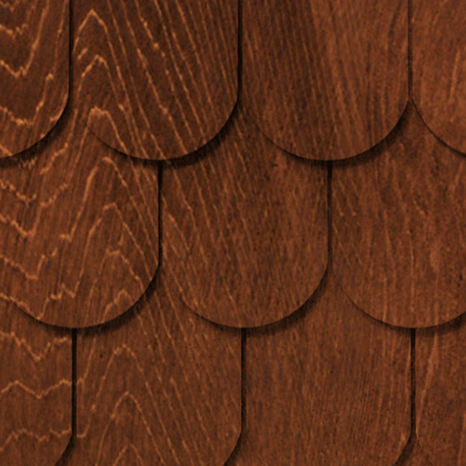 Maibec Genuine Wood Victorian Shingles in Nutmeg Brown-Nantucket-Hexagonal