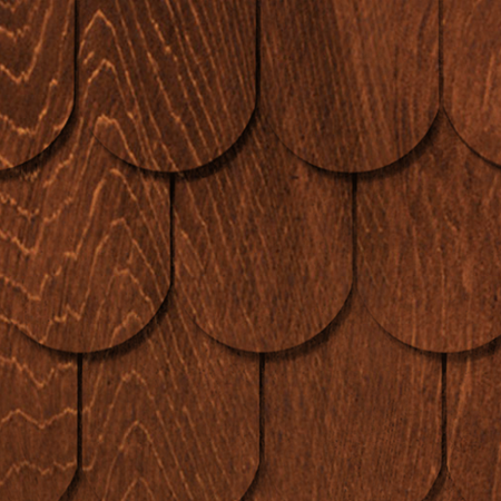 Maibec Genuine Wood Victorian Shingles in Nutmeg Brown-Nantucket-Hexagonal