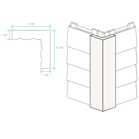 Maibec Express EM+ Genuine Wood Siding in 111 - White-Textured-2in Trim-5/4 x 6