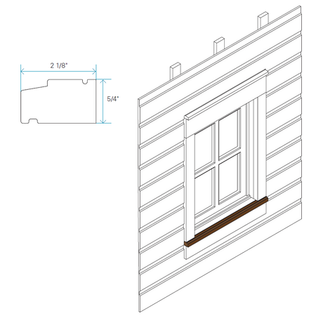 Maibec Genuine Wood Window Sill-Custom Color-Smooth-2-1/8in x 5/4in