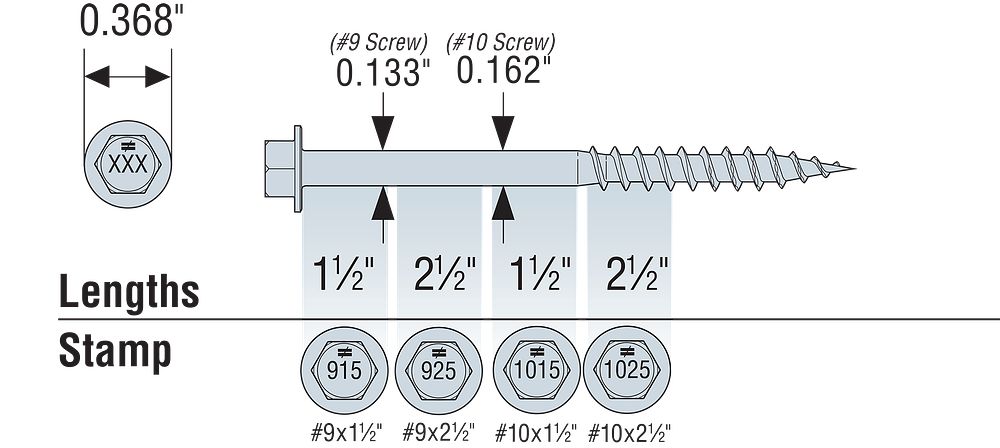 Simpson Strong-Tie Strong-Drive® SD CONNECTOR Screw-#9 / shank diameter 0.130in-2-1/2in-2000