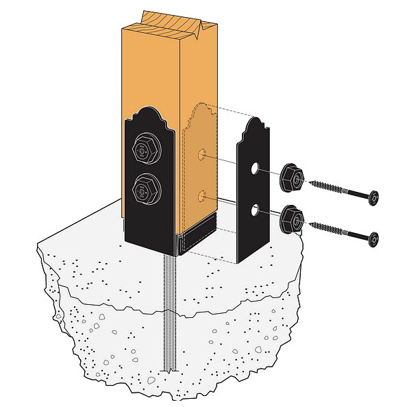 Simpson Strong-Tie APB Ornamental Post Base-4x4-ZMAX-Rough