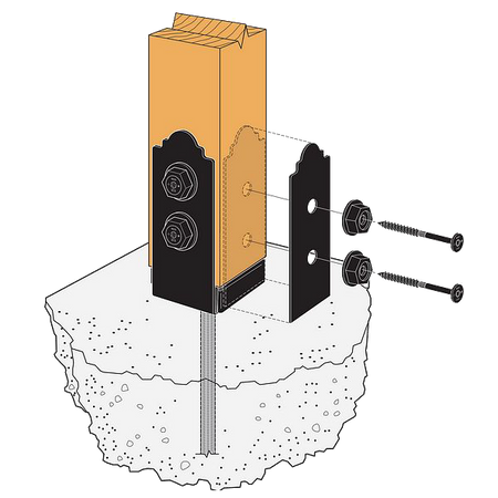 Simpson Strong-Tie APB Ornamental Post Base-4x4-ZMAX-Rough