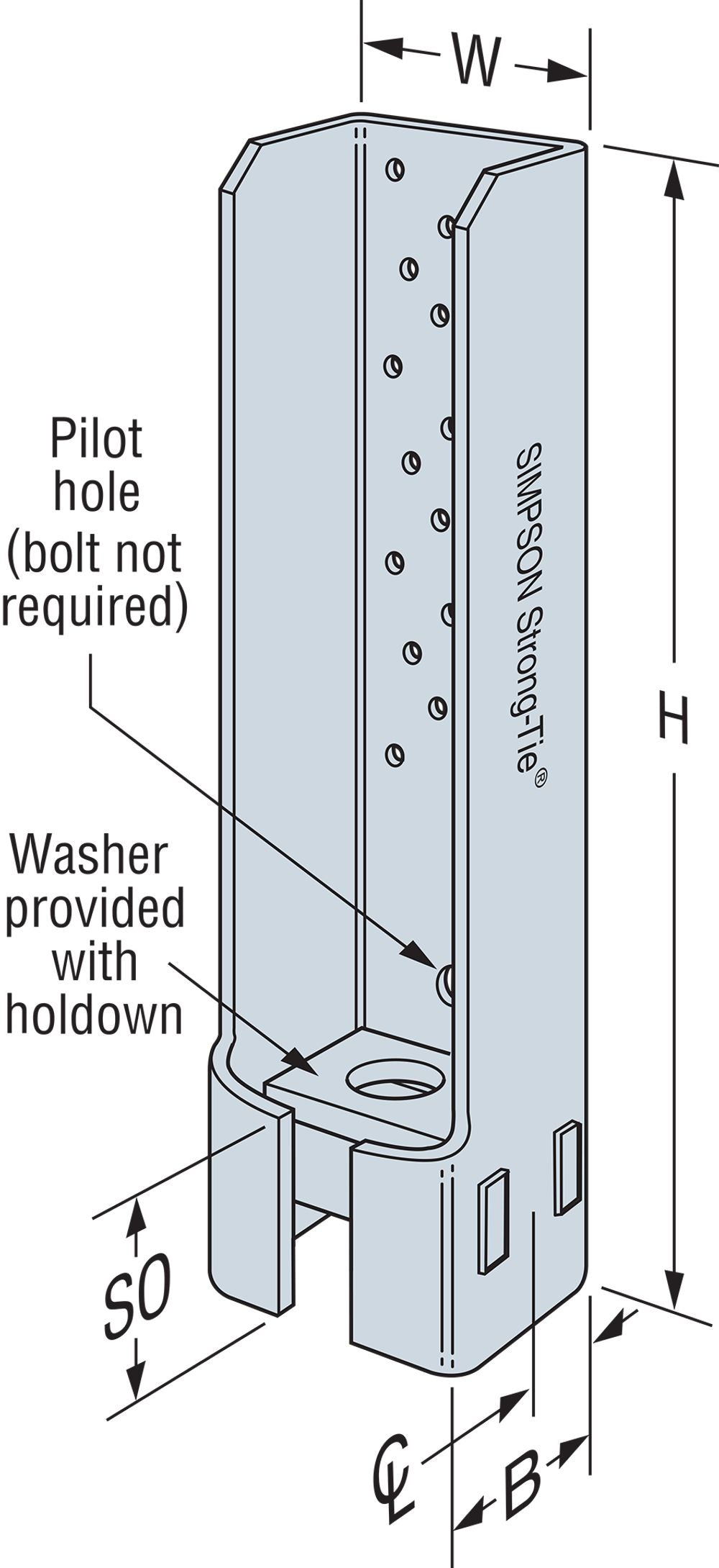 Simpson Strong-Tie HDQ 14" Holdown with screws