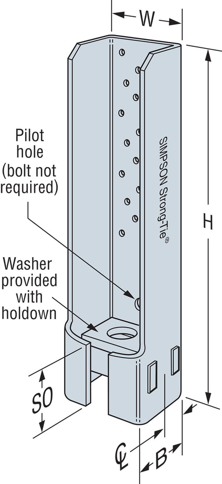 Simpson Strong-Tie HDQ 14" Holdown with screws