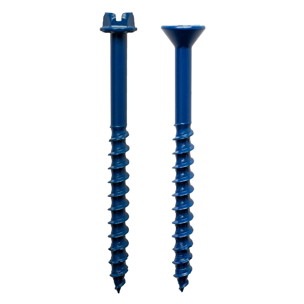 Simpson Strong-Tie Titen Turbo Concrete and Masonry 3/16in Screw Anchor (Standard Blue)-1-1/4in-Hex Head-100