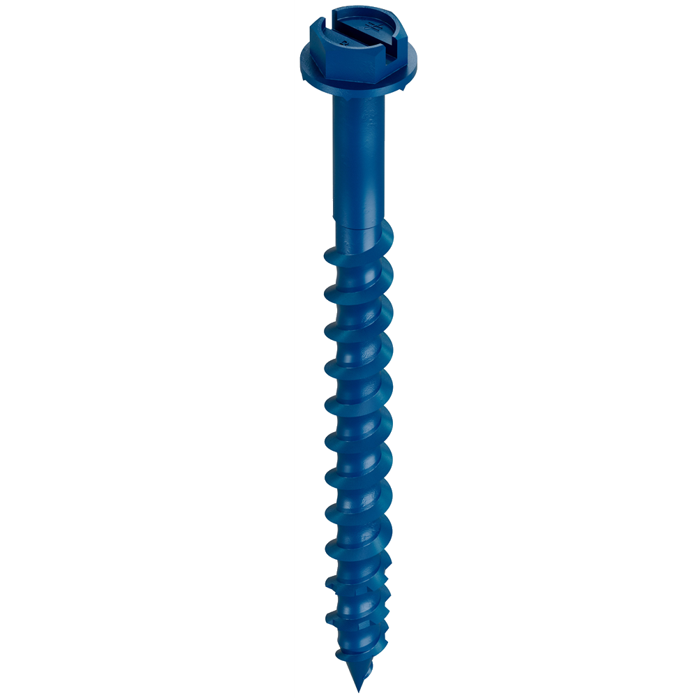 Simpson Strong-Tie Titen Turbo Concrete and Masonry 3/16in Screw Anchor (Standard Blue)-1-1/4in-Flat Head-100