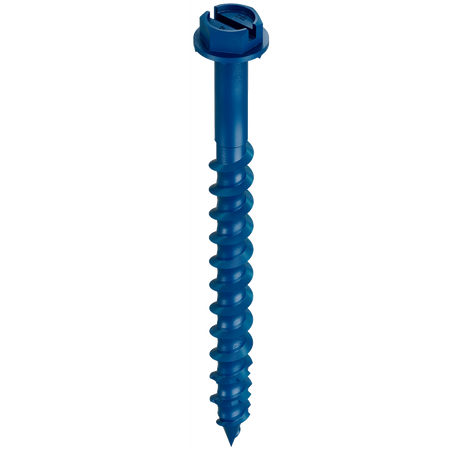 Simpson Strong-Tie Titen Turbo Concrete and Masonry 3/16in Screw Anchor (Standard Blue)-1-1/4in-Flat Head-100
