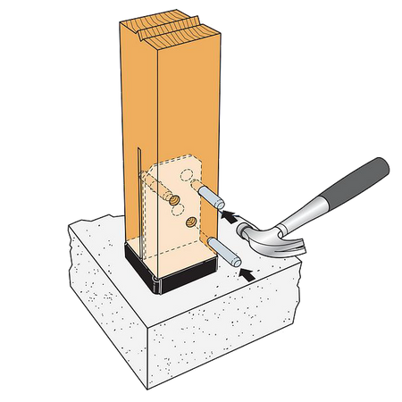 Simpson Strong-Tie Concealed Post Base-4x4-ZMAX