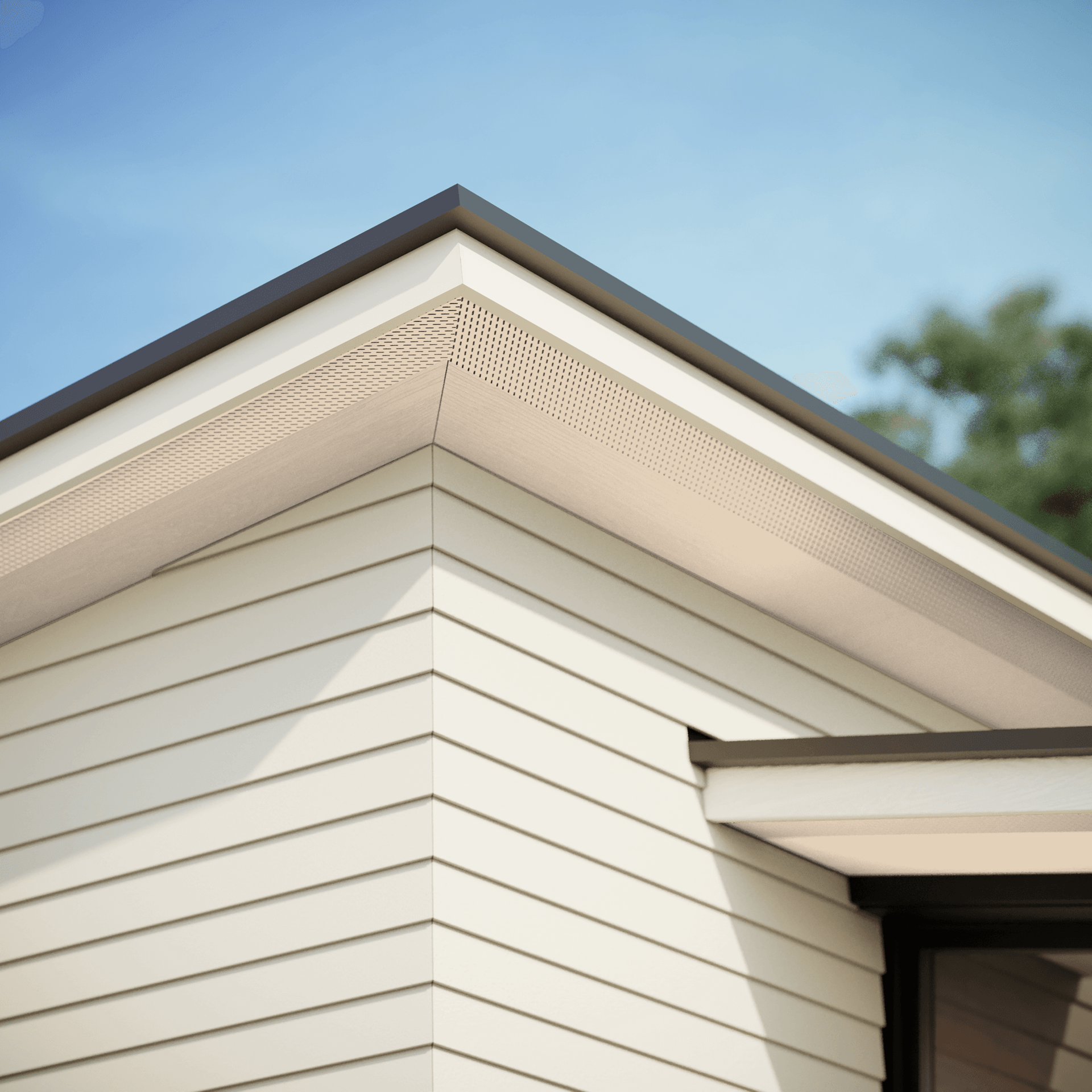 St-Laurent Smooth Vented Soffit-Birch (St-Laurent)-12ft-12in