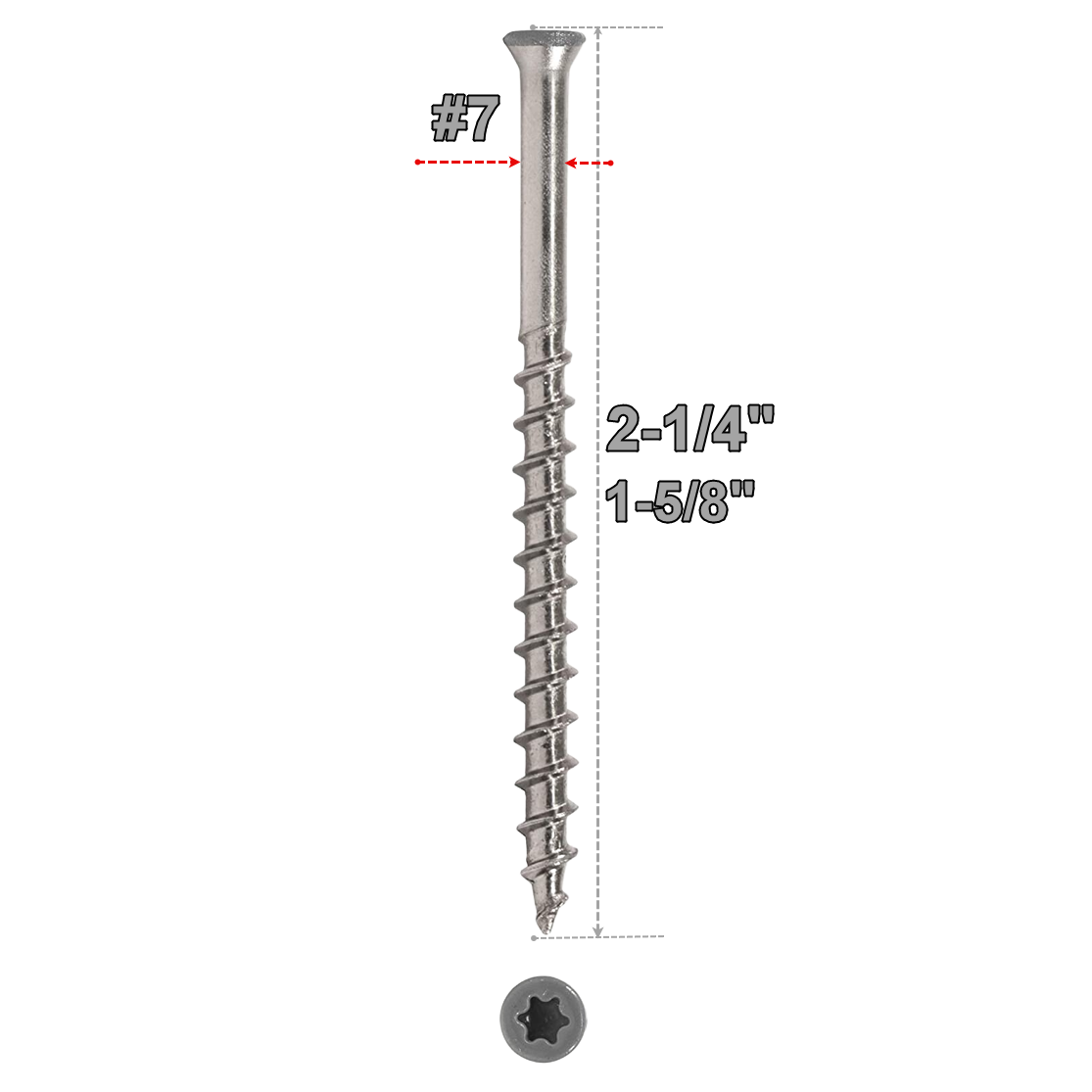 Starborn Headcote #7 Trim-Head Screws-TAN-GRAY #31-1-5/8in-100 ct.