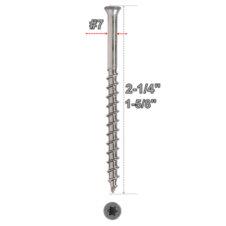 Starborn Headcote #7 Trim-Head Screws-TAN-GRAY #31-1-5/8in-100 ct.