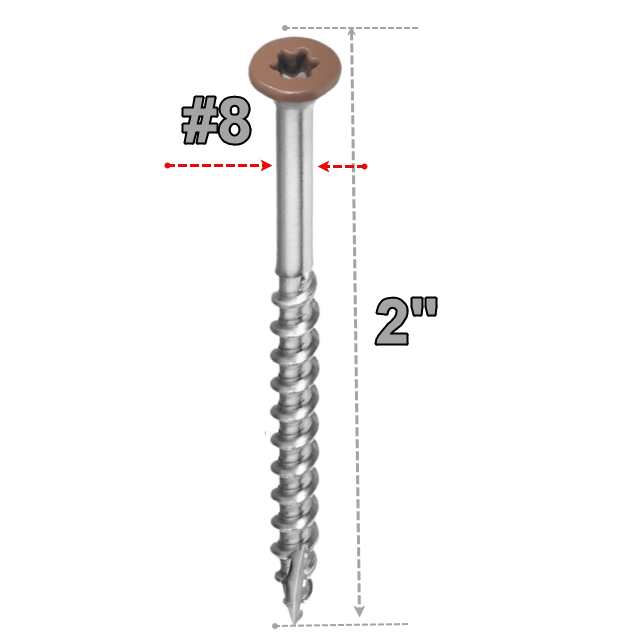 Starborn Headcote #8 Flat-Head Screws-BROWN #34-2in-350 ct.