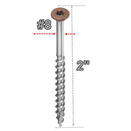 Starborn Headcote #8 Flat-Head Screws-BROWN #34-2in-350 ct.