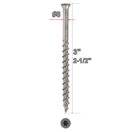 Starborn Headcote #8 Trim-Head Screws-TAN-GRAY #31-2-1/2in-100 ct.