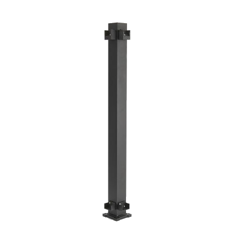 TREX Signature 2.5in Railing Posts with attached Brackets-Black Sand-43in-End Post