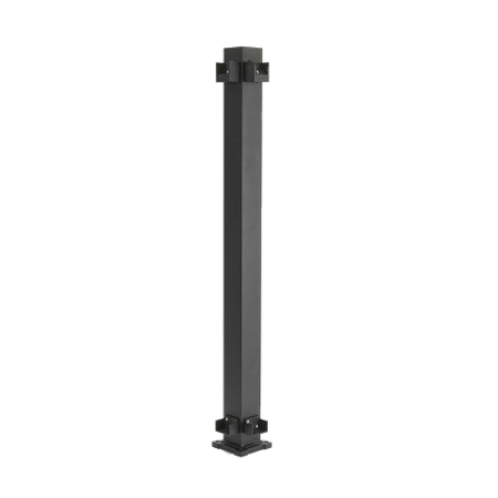 TREX Signature 2.5in Railing Posts with attached Brackets-Black Sand-43in-End Post