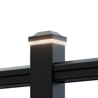 TimberTech Impression Rail Express 3in Glow Ring Cap-Black