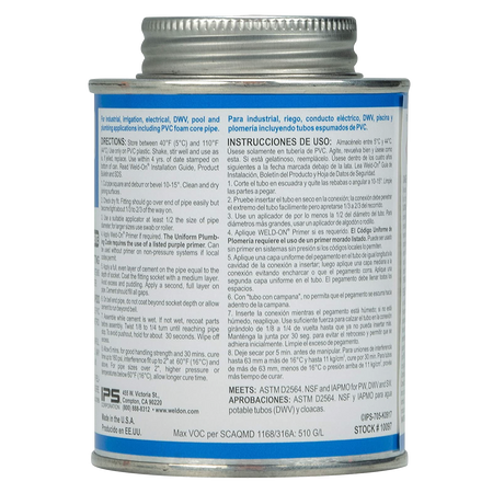 Weld-on PVC adhesives-White-16 oz
