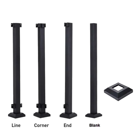 Fortress AL13 Home 2inx2in Posts-Black Sand-36in-Blank Post