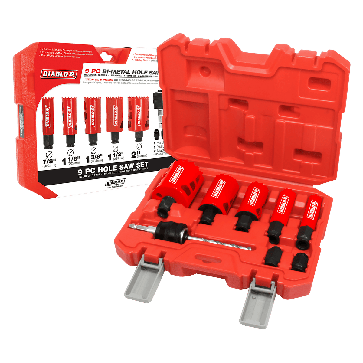 Diablo General Purpose Bi-Metal Hole Saw Set-9 pc General Purpose Bi-Metal Hole Saw Set
