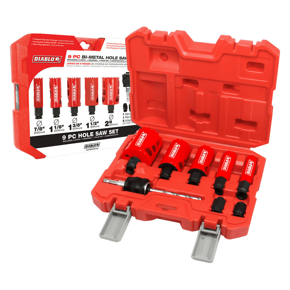 Diablo General Purpose Bi-Metal Hole Saw Set-9 pc General Purpose Bi-Metal Hole Saw Set