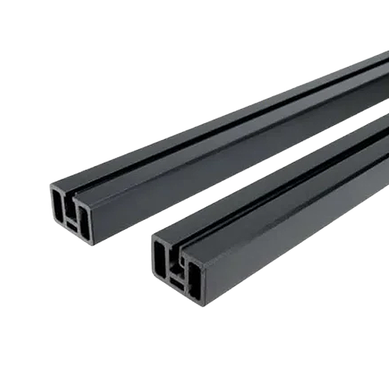 Fortress AL13 Home Top & Bottom rails for Glass Panels-Black Sand