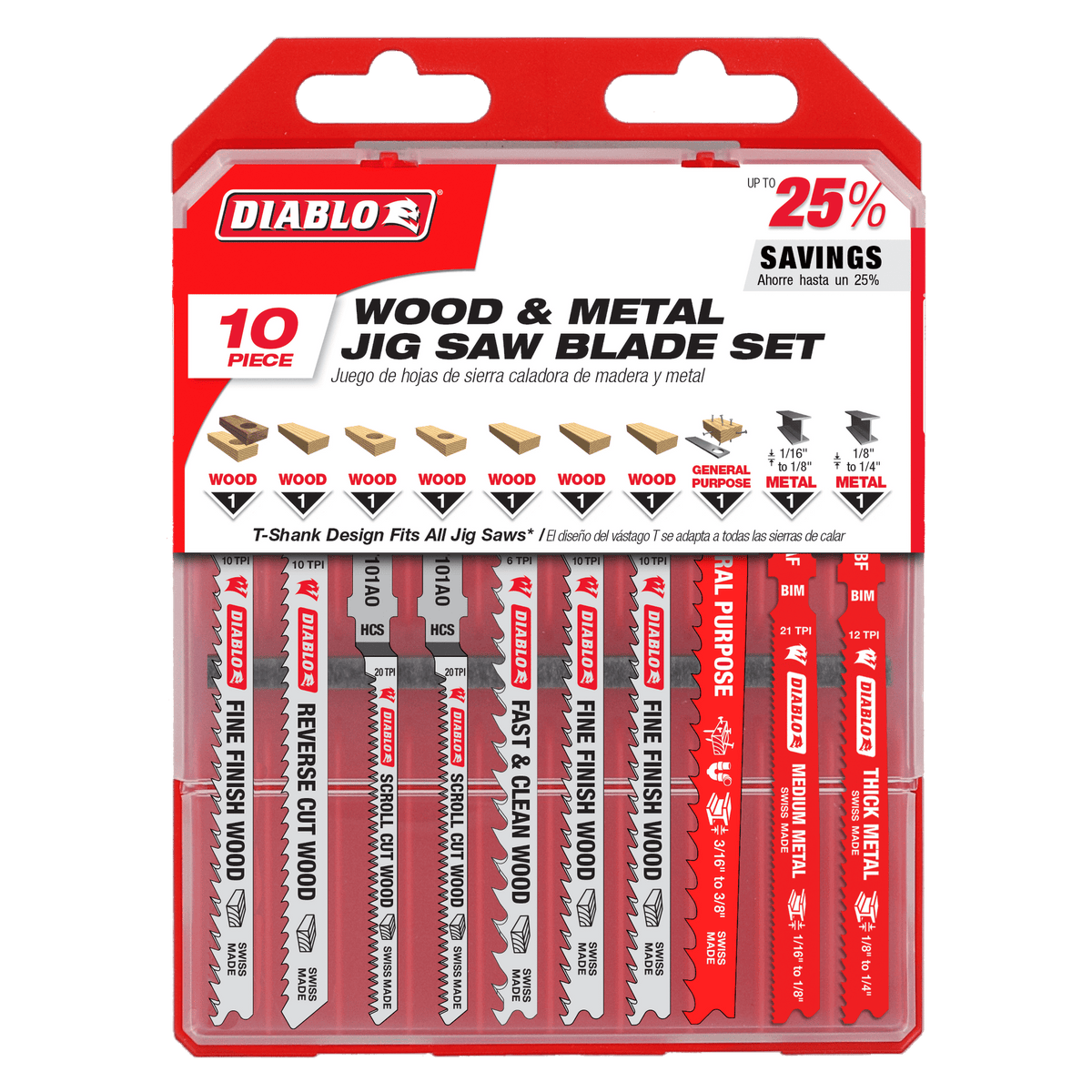 Diablo Jig Saw Blade Set for Wood, Metal and Plastics