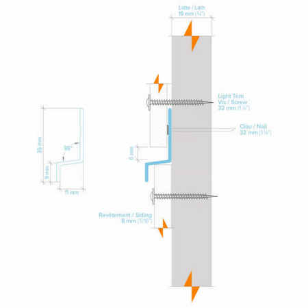 Light Trim 5/16in Panel Horizontal Trim H001 | Shadow Collection-Black