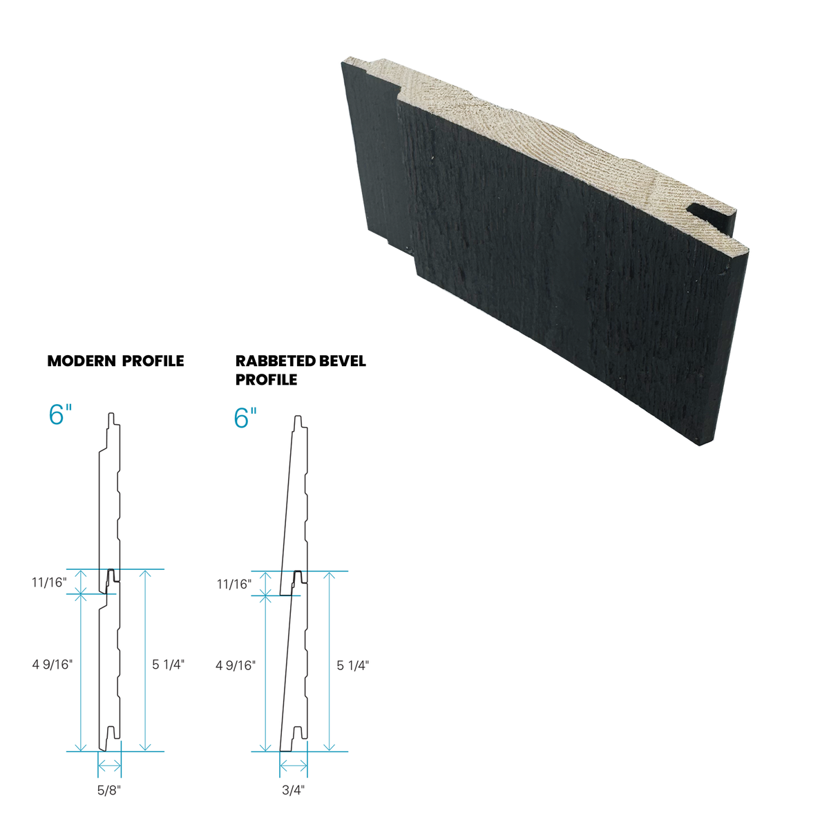 Maibec Siding EM+ Modern/Textured 399 - Black 1 foot Sample