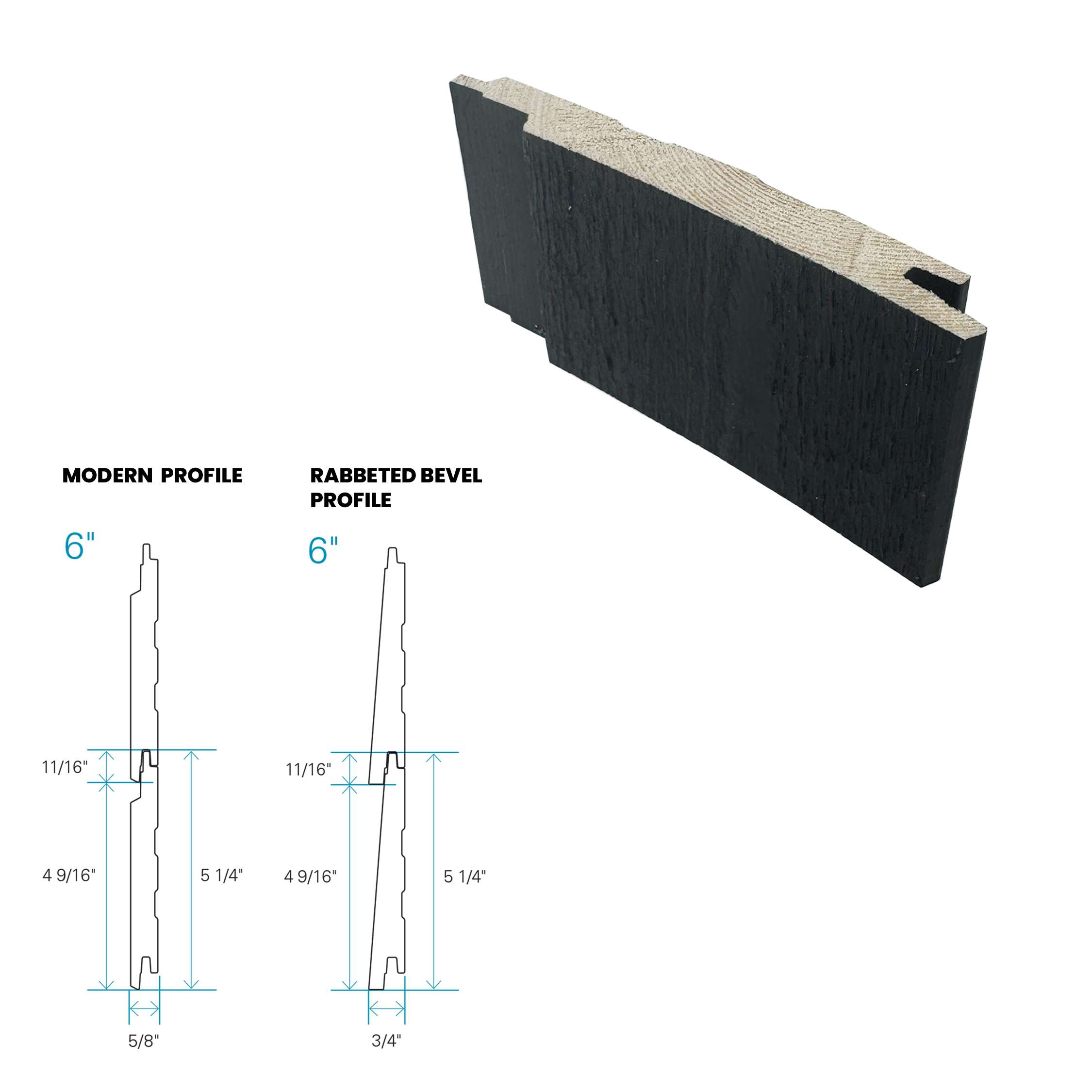 Maibec Siding EM+ Modern/Textured 399 - Black 1 foot Sample