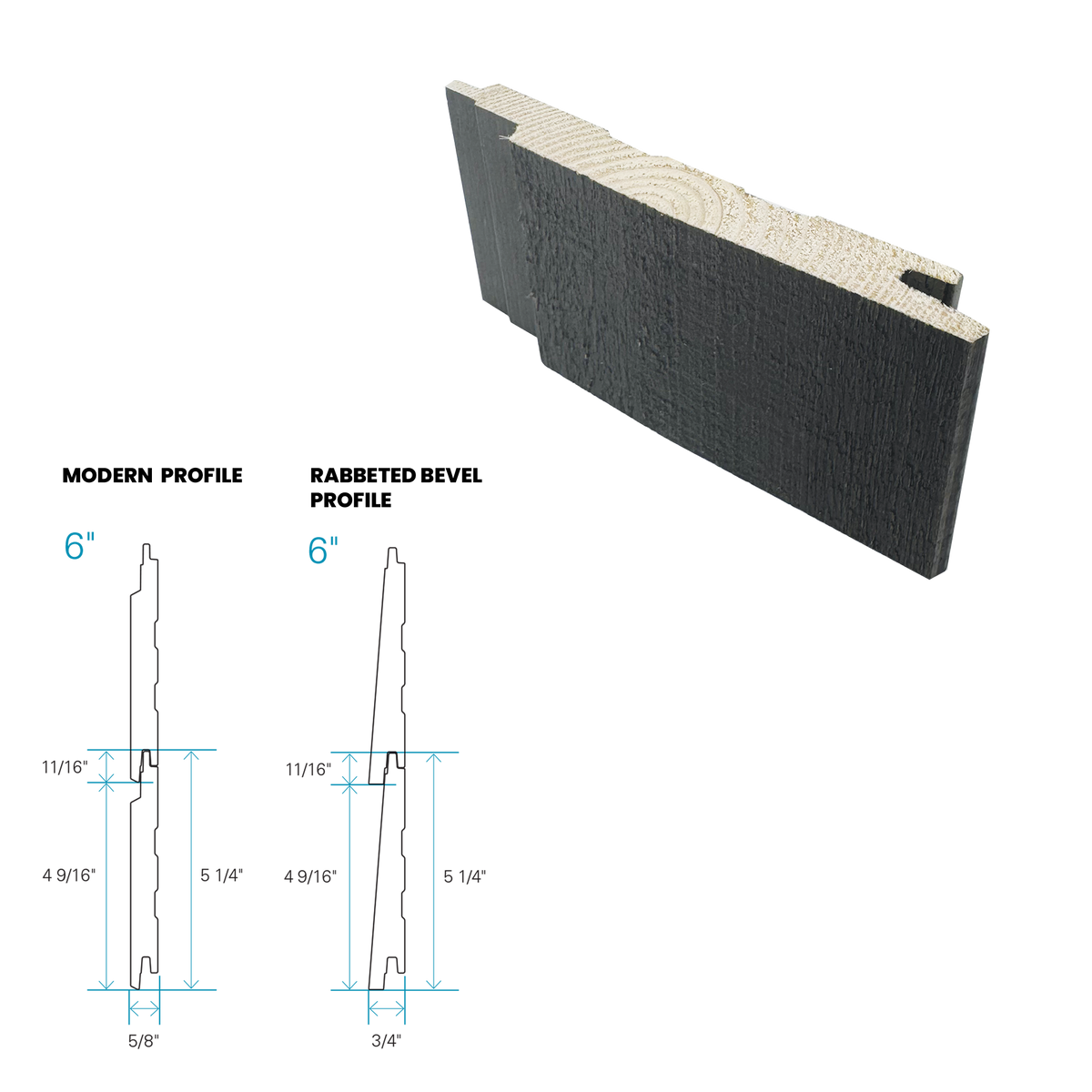 Maibec Siding EM+ Modern/Textured 058 - Coastal Charcoal 1 foot Sample