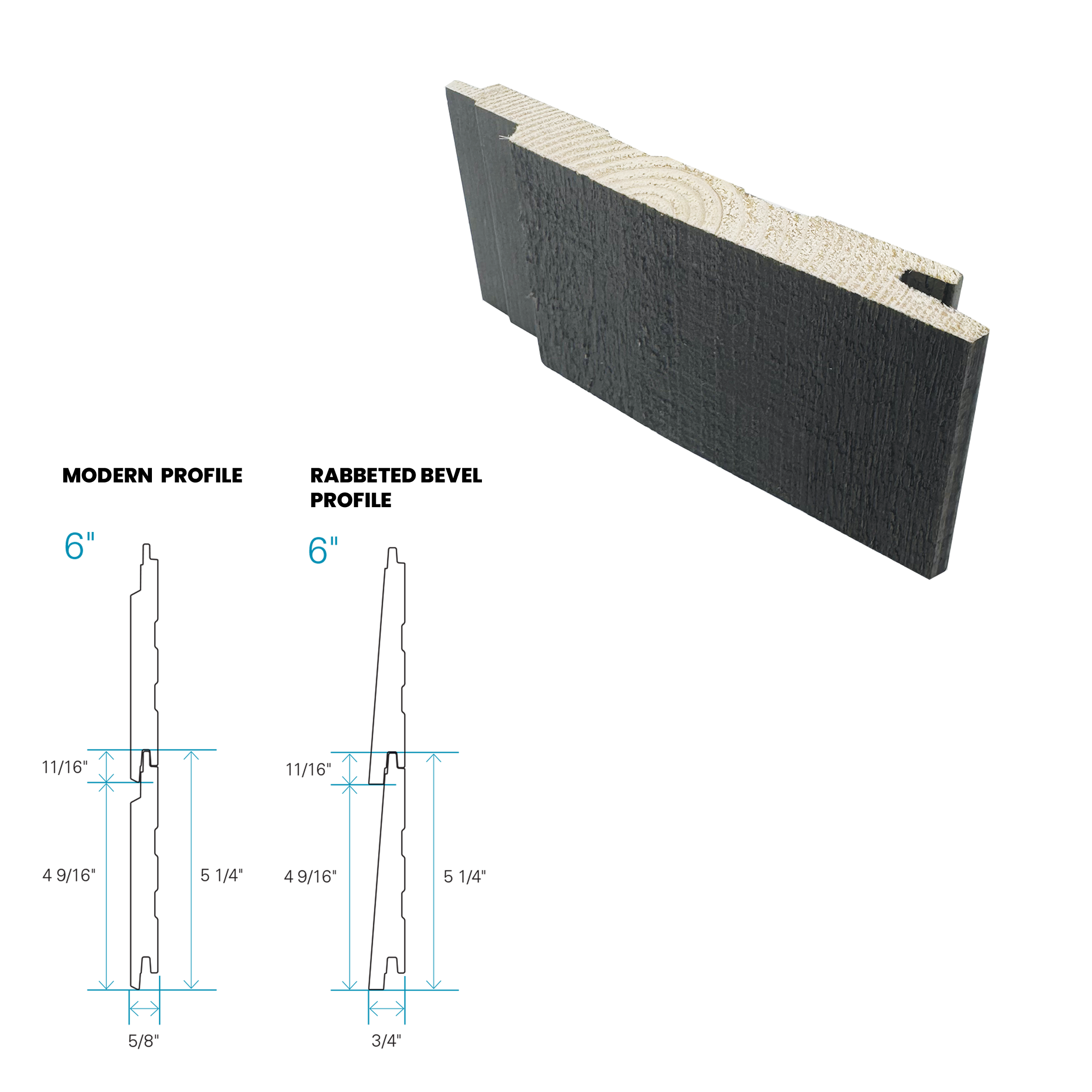 Maibec Siding EM+ Modern/Textured 058 - Coastal Charcoal 1 foot Sample