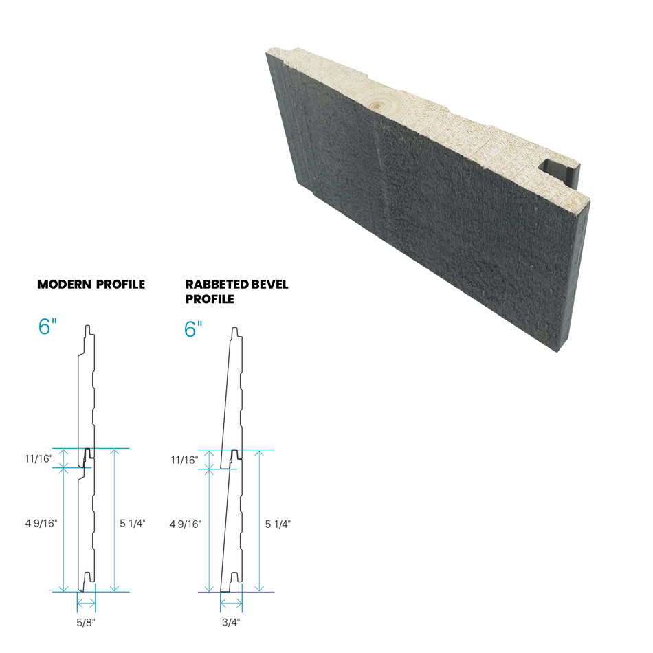 Maibec Siding EM+ Rabbeted/Textured 058 - Coastal Charcoal 1 foot Sample