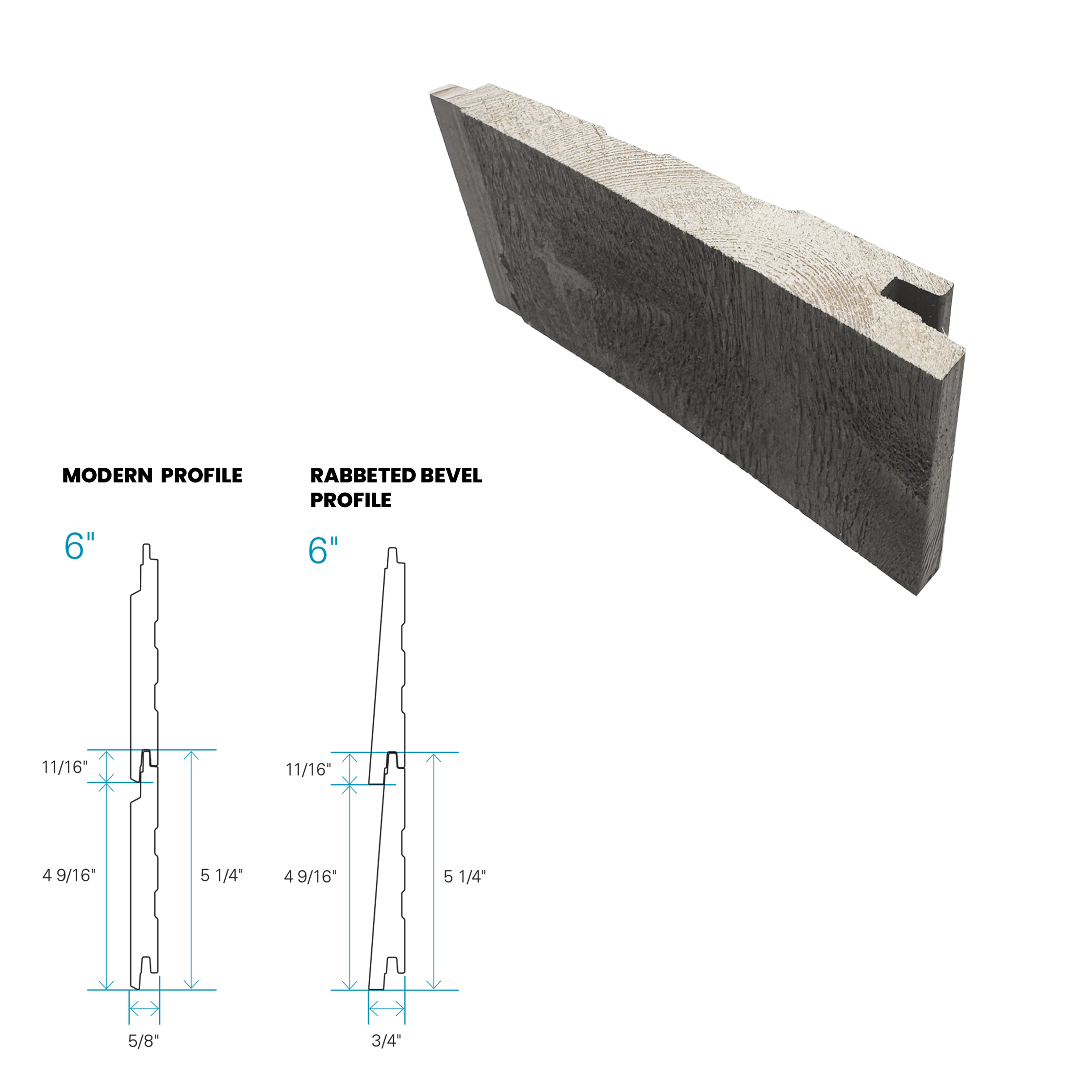 Maibec Siding EM+ Rabbeted/Textured 016 - Hematite 1 foot Sample