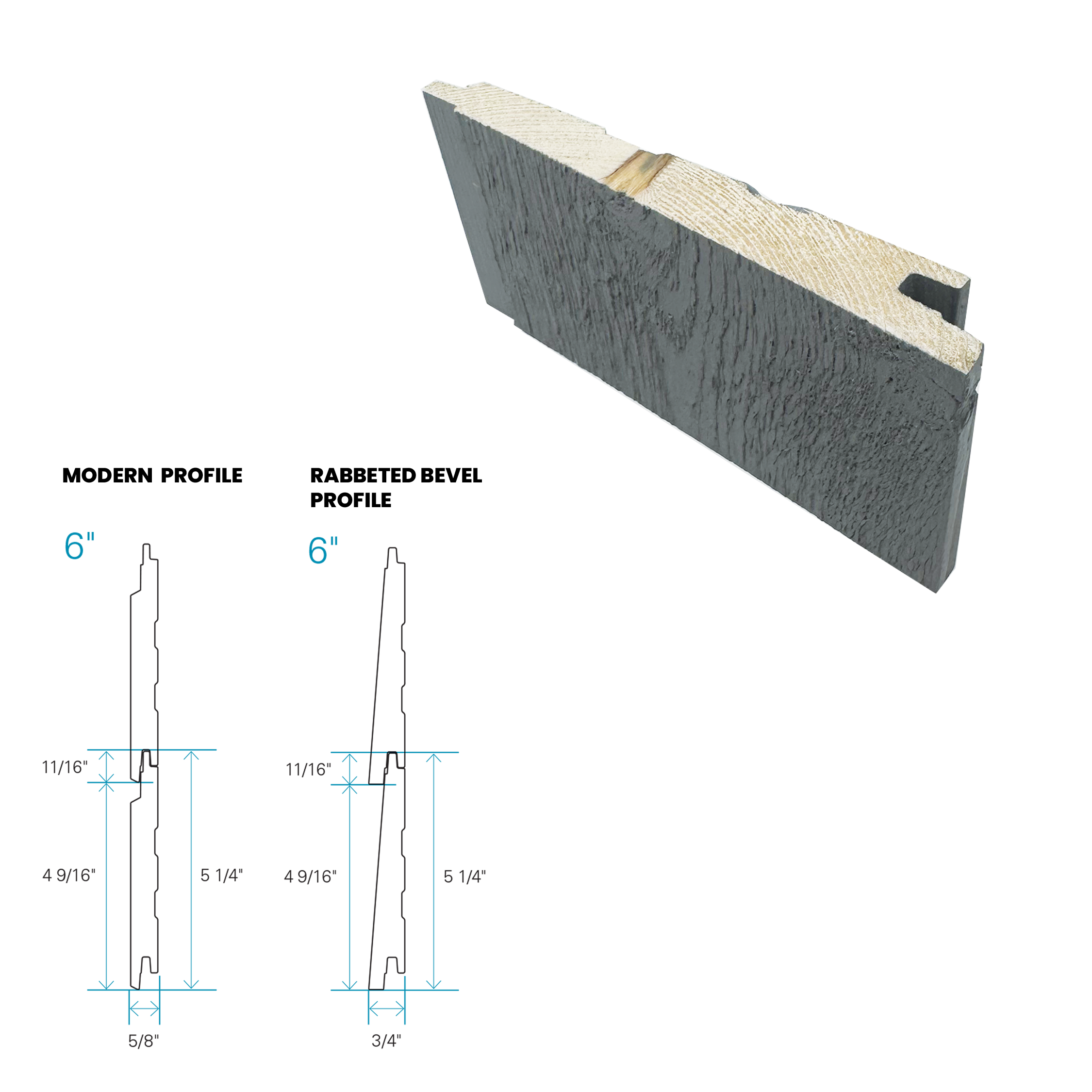 Maibec Siding EM+ Rabbeted/Textured 014 - Lamosite 1 foot Sample