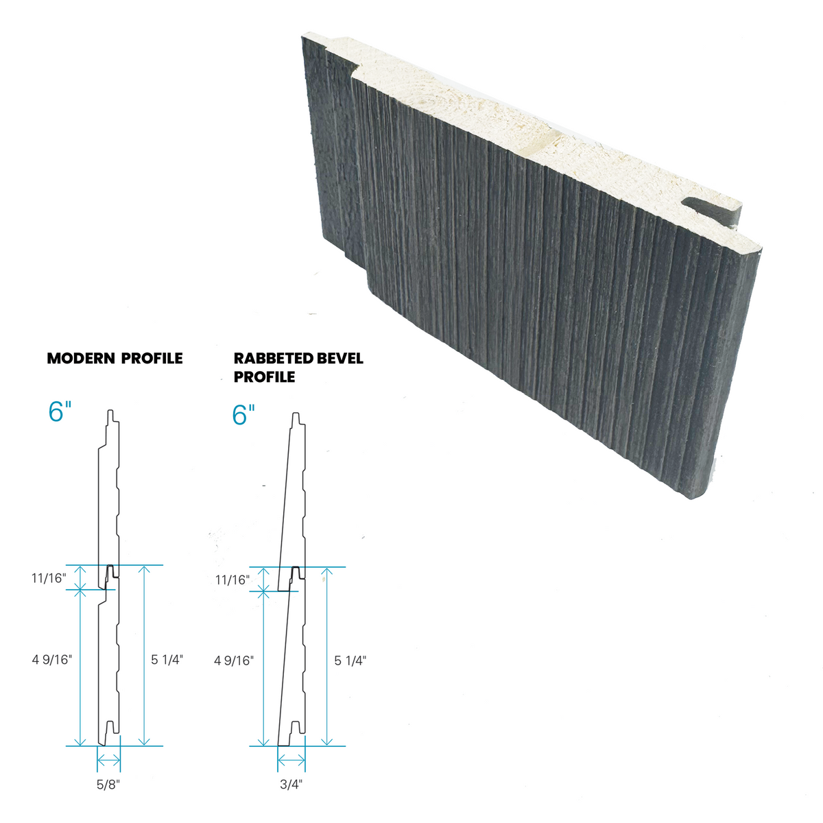 Maibec Siding EM+ Modern/Brushed 058 - Coastal Charcoal 1 foot Sample-Default Title