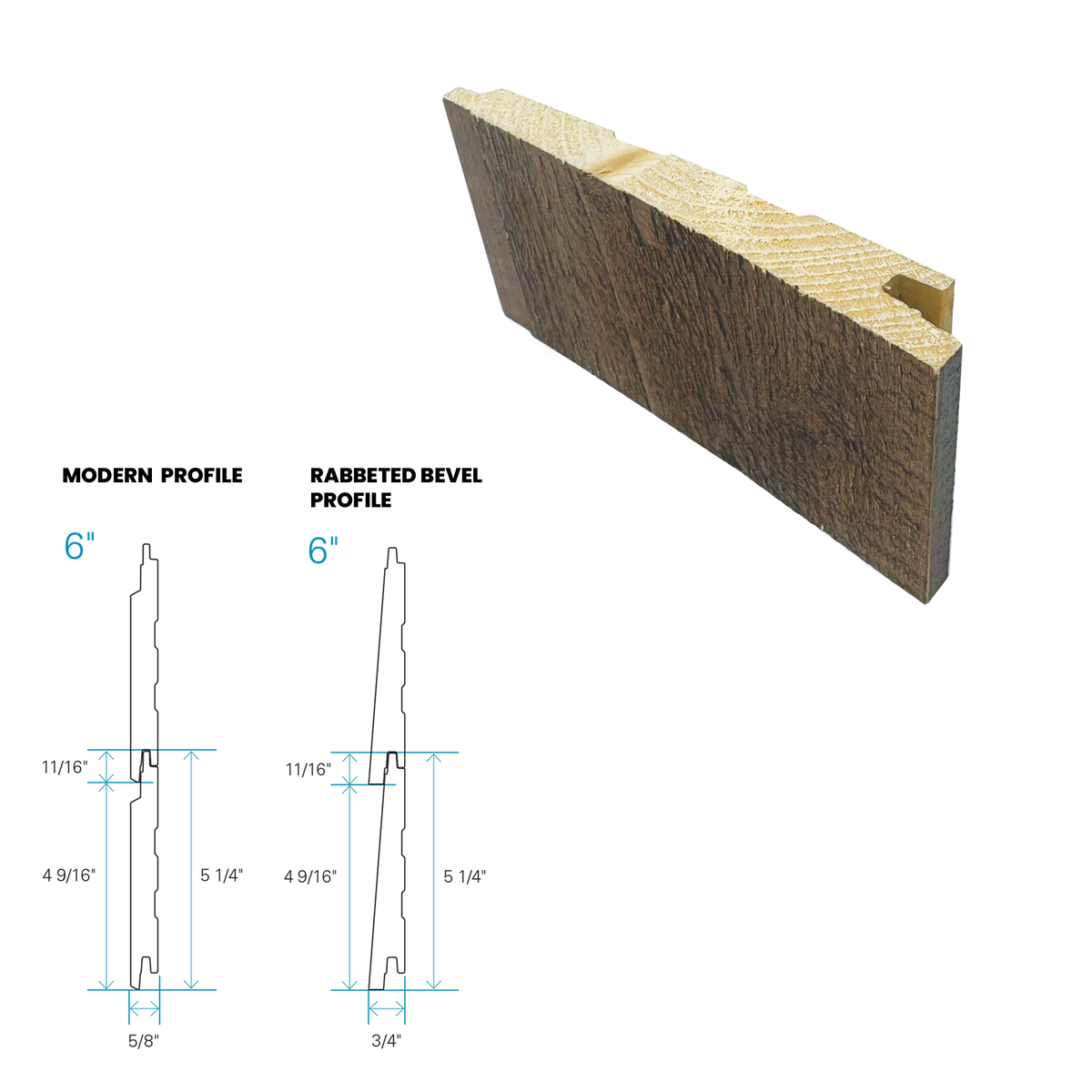 Maibec Siding EM+ Rabbeted/Textured 053 - Muskoka Brown 1 foot Sample