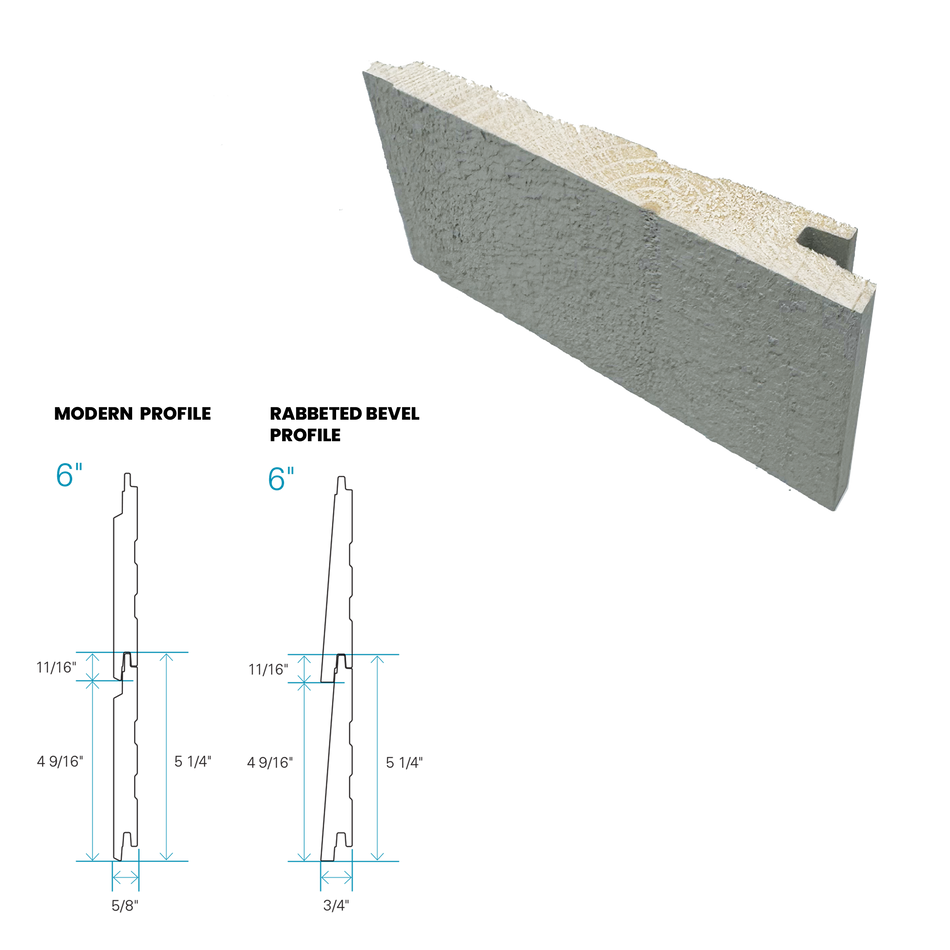 Maibec Siding EM+ Rabbeted/Textured 010 - Ocean Grey 1 foot Sample