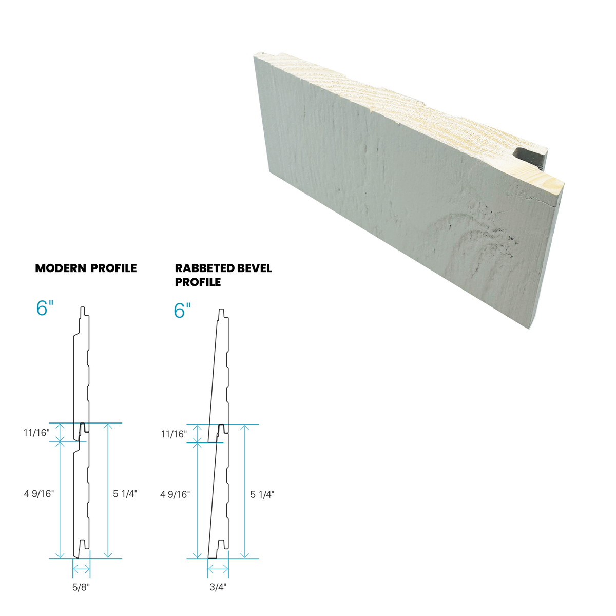 Maibec Siding EM+ Rabbeted/Brushed 010 - Ocean Grey 1 foot Sample