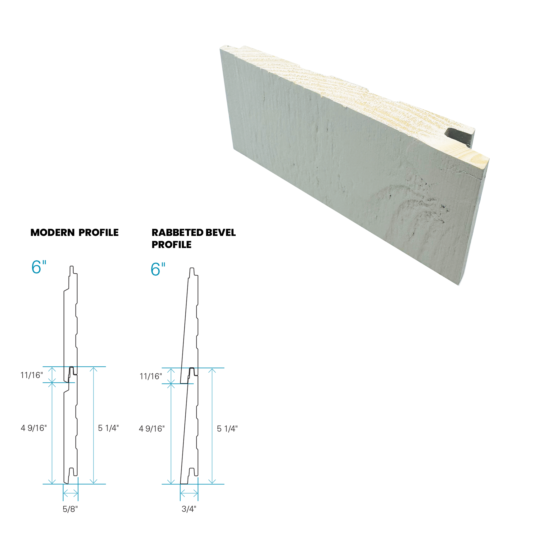 Maibec Siding EM+ Rabbeted/Brushed 010 - Ocean Grey 1 foot Sample