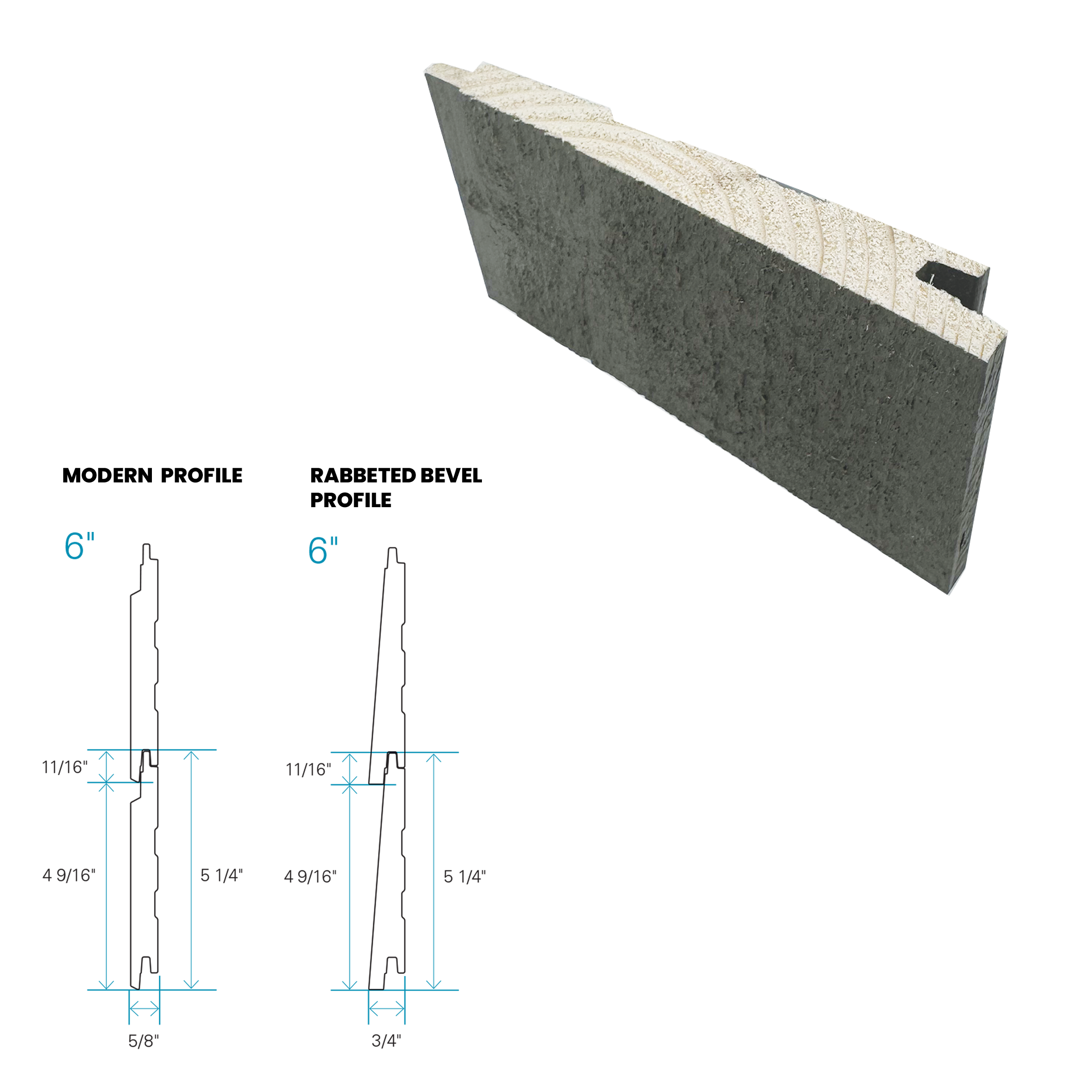 Maibec Siding EM+ Rabbeted/Textured 015 - Timber 1 foot Sample