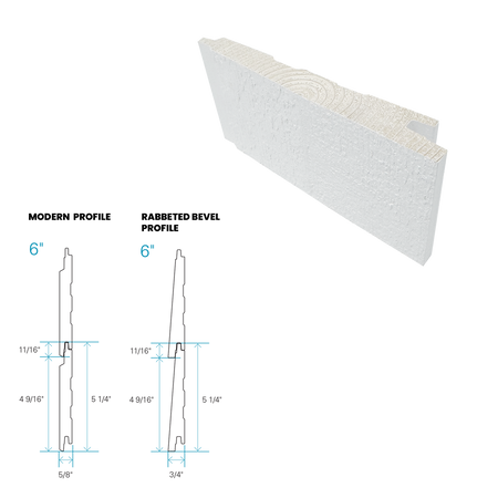 Maibec Siding EM+ Rabbeted/Textured 111 - White 1 foot Sample
