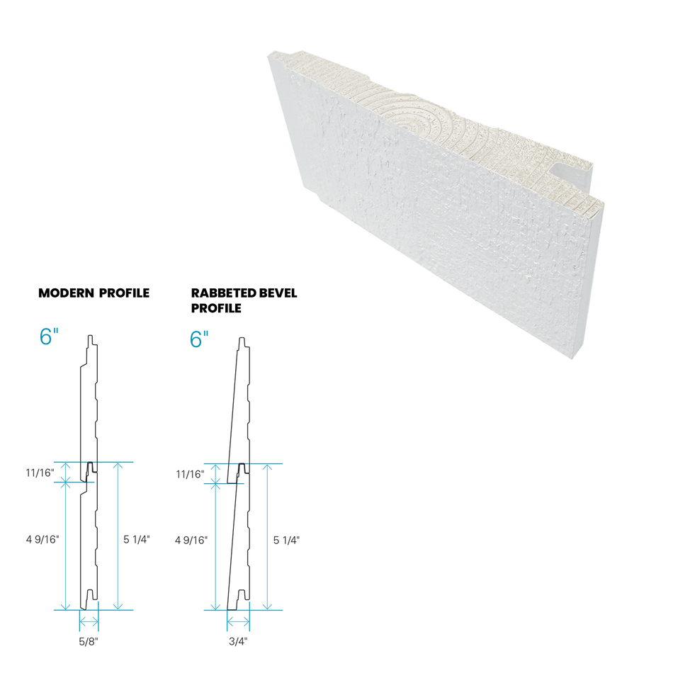 Maibec Siding EM+ Rabbeted/Textured 111 - White 1 foot Sample