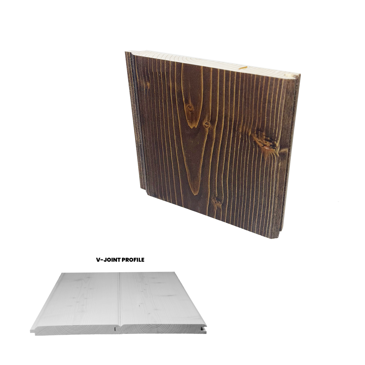 Ready Pine 1x6 V-Joint Mocha 4 inch Sample-Default Title