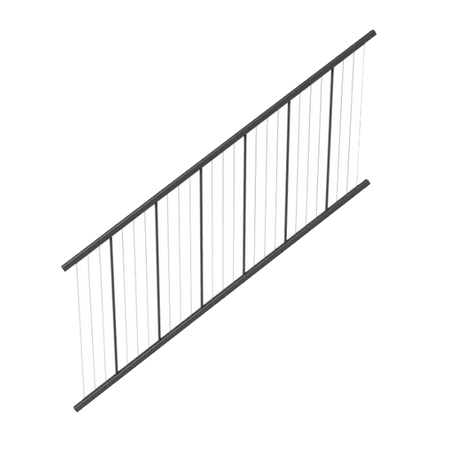 Fortress AL13 Home Vertical Cable Rail STAIR Panels-Black Sand-6ft-32-1/2in