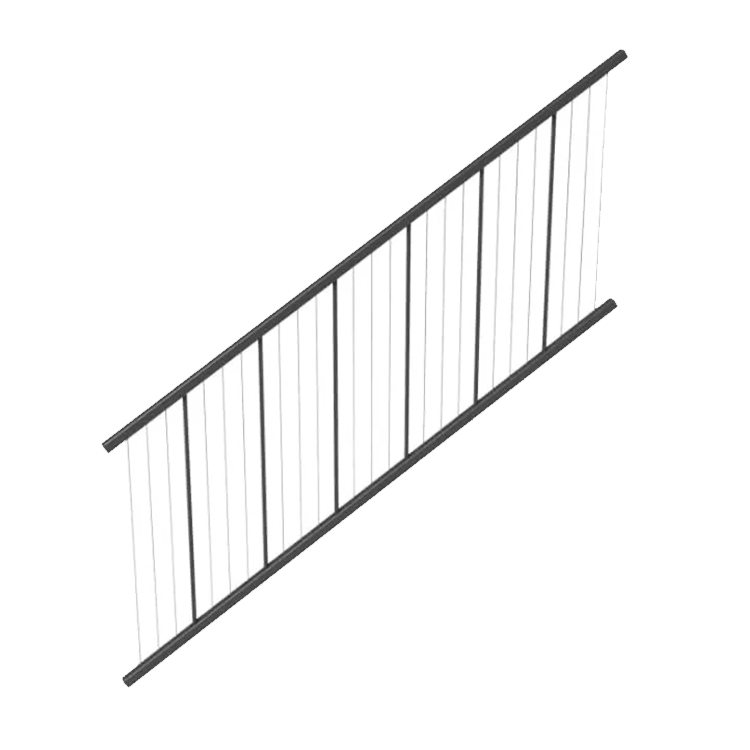 Fortress AL13 Home Vertical Cable Rail STAIR Panels-Black Sand-6ft-32-1/2in